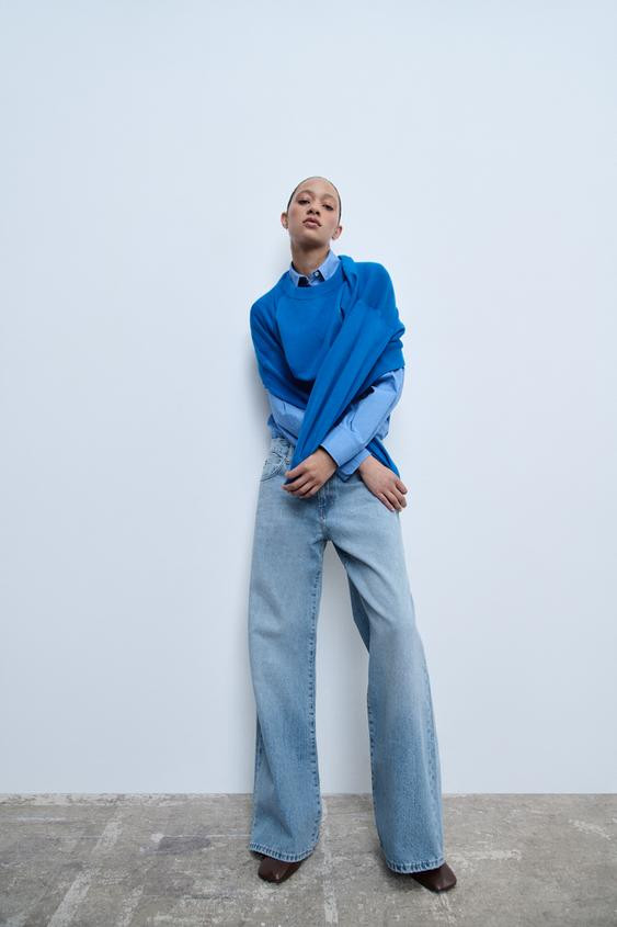 MID-RISE WIDE LEG JEANS ZW COLLECTION | Zara US