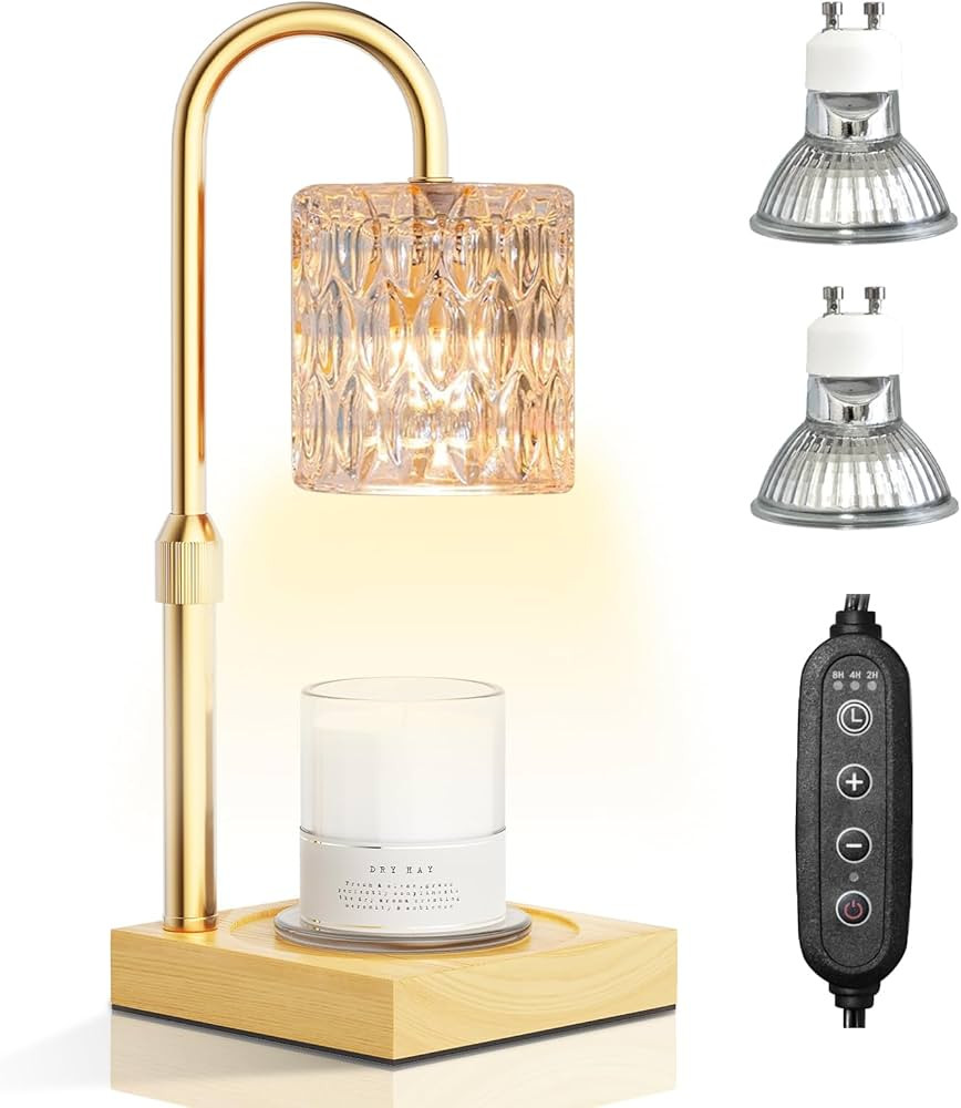Candle Warmer Lamp with Timer and Dimmer, House Warming Gifts New Home Decor, Adjustable Height w... | Amazon (US)