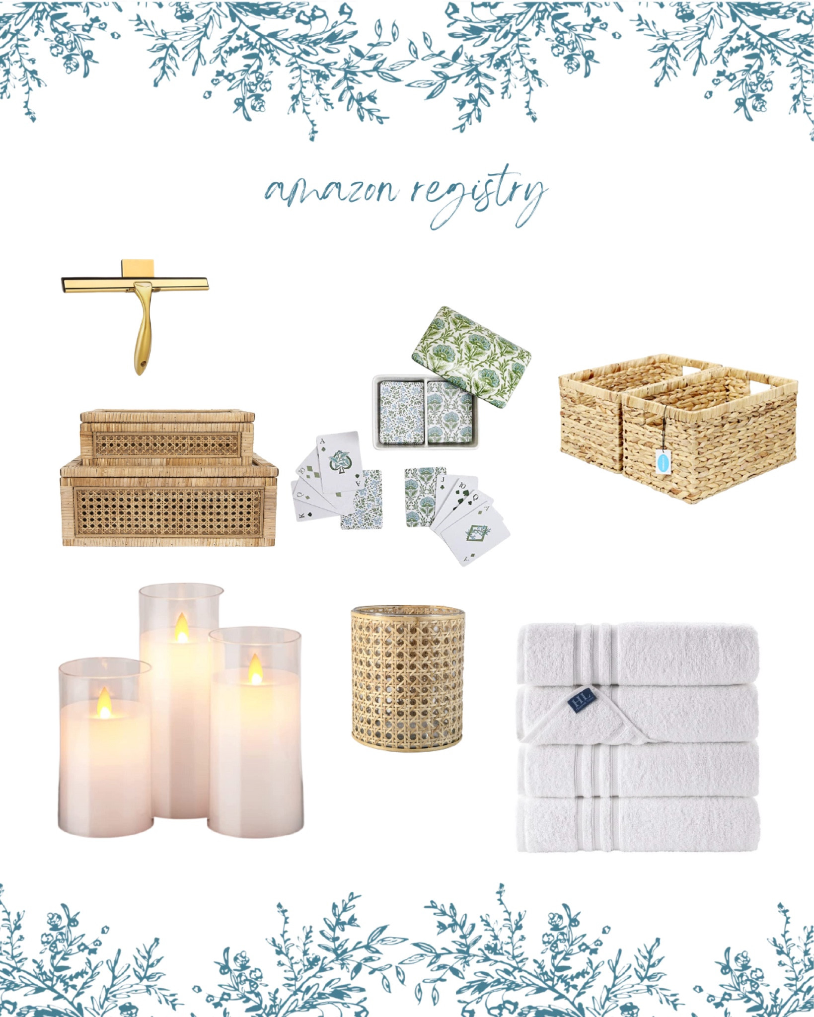 Amazon wedding registry items featuring some fun decor such as candles, storage boxes & playing cards. The bath towels shown are highly rated!

#LTKunder100 #LTKhome #LTKwedding