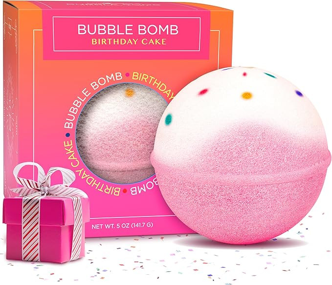 Birthday Cake Bath Bombs for Women, Girls & Kids - Relaxing Pink Bubble Bath Bomb for Mothers Day... | Amazon (US)
