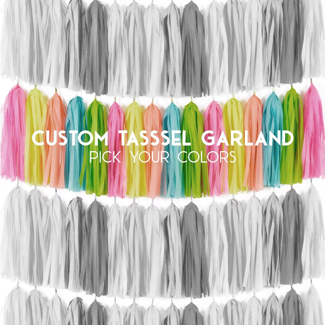 ASSEMBLED Custom Tassel Garland, Create Your Own, Choose Your Colors, Custom Wedding Decor, Baby ... | Etsy (US)