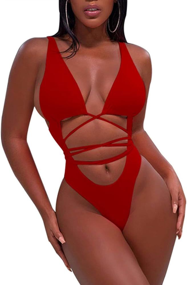 Sovoyontee Women's Sexy One Piece Swimsuits Bikini Bathing Suit | Amazon (US)