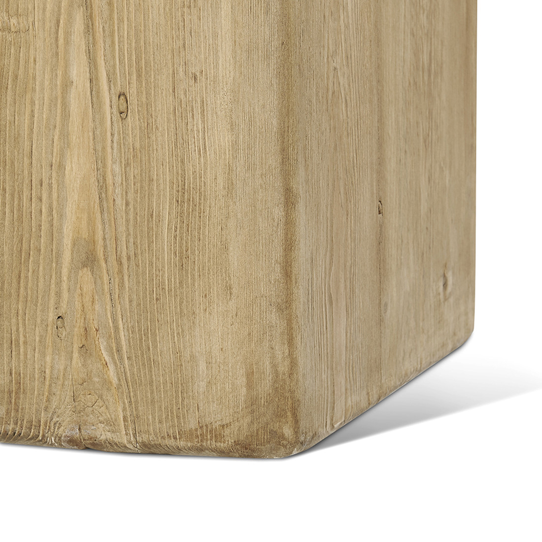 EM Wabisabi Rustic Natural Reclaimed Wood Tall Block End Table | Eternity Modern