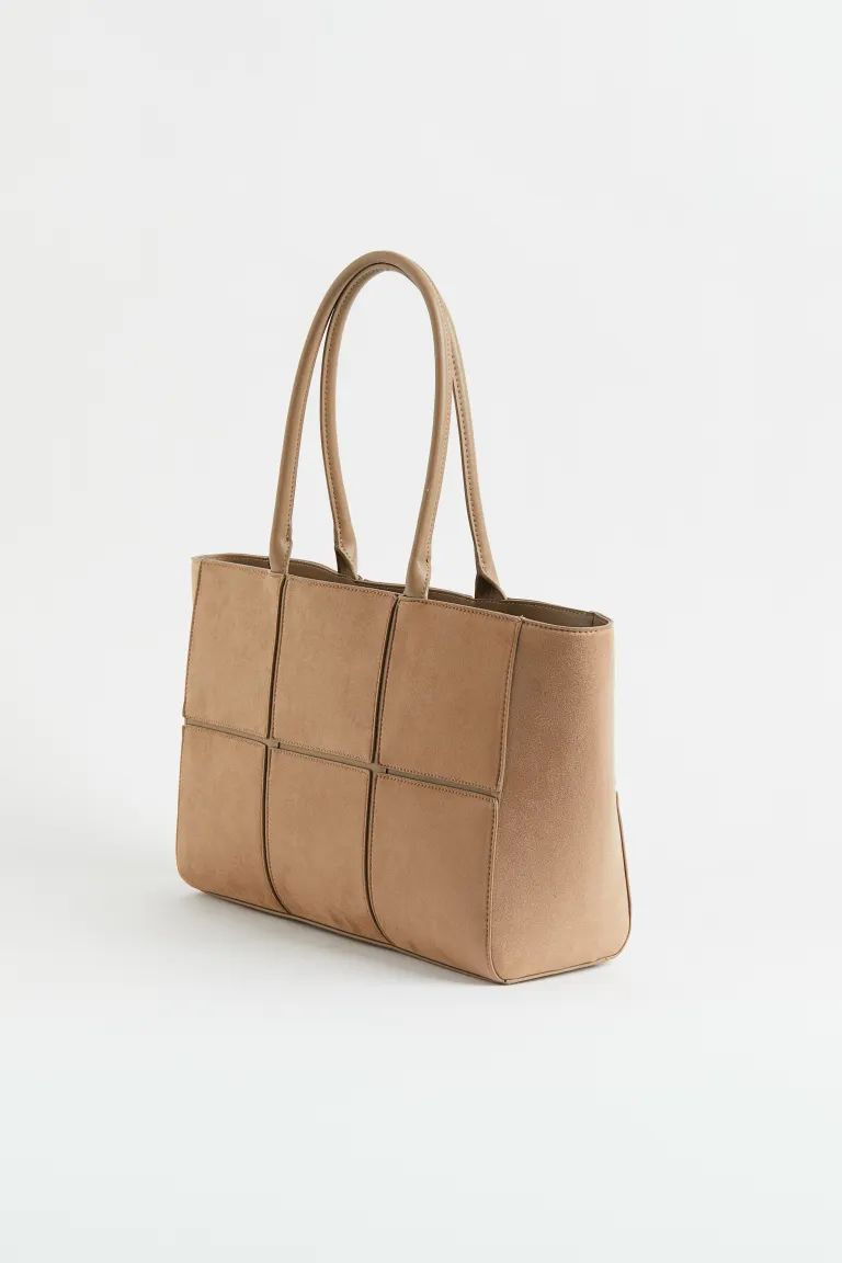 Shopper in faux leather. Two handles at top and an inner compartment with zipper. Lined. Depth 5 ... | H&M (US + CA)