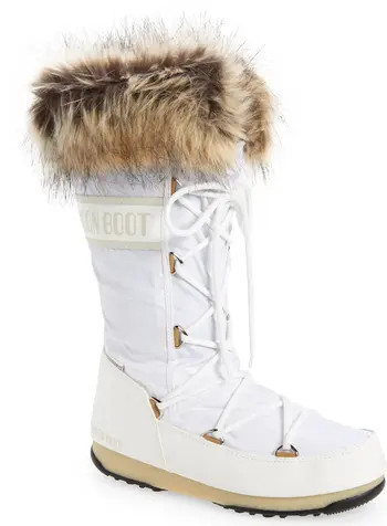 Moon Boot® MOON BOOT Monaco ProTECHt Waterproof Faux Fur Trim Boot | Nordstrom | Nordstrom