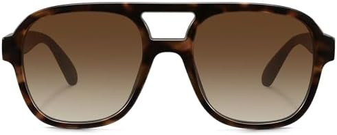 Retro Oversized Aviator Sunglasses Women Trendy Vintage Square Large Tangle Free Aviators Double ... | Amazon (US)