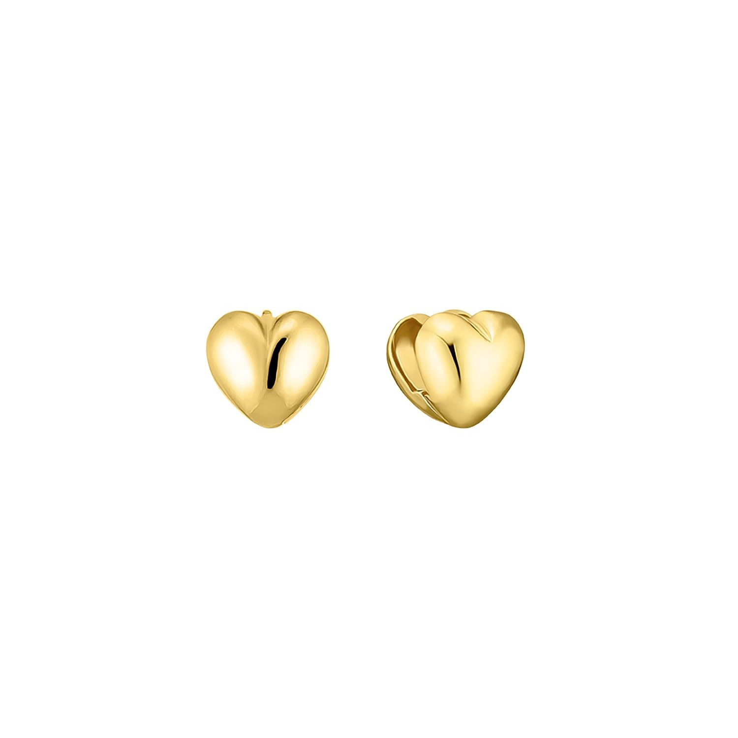 925 Silver plump heart earring - Gold | Wolf & Badger