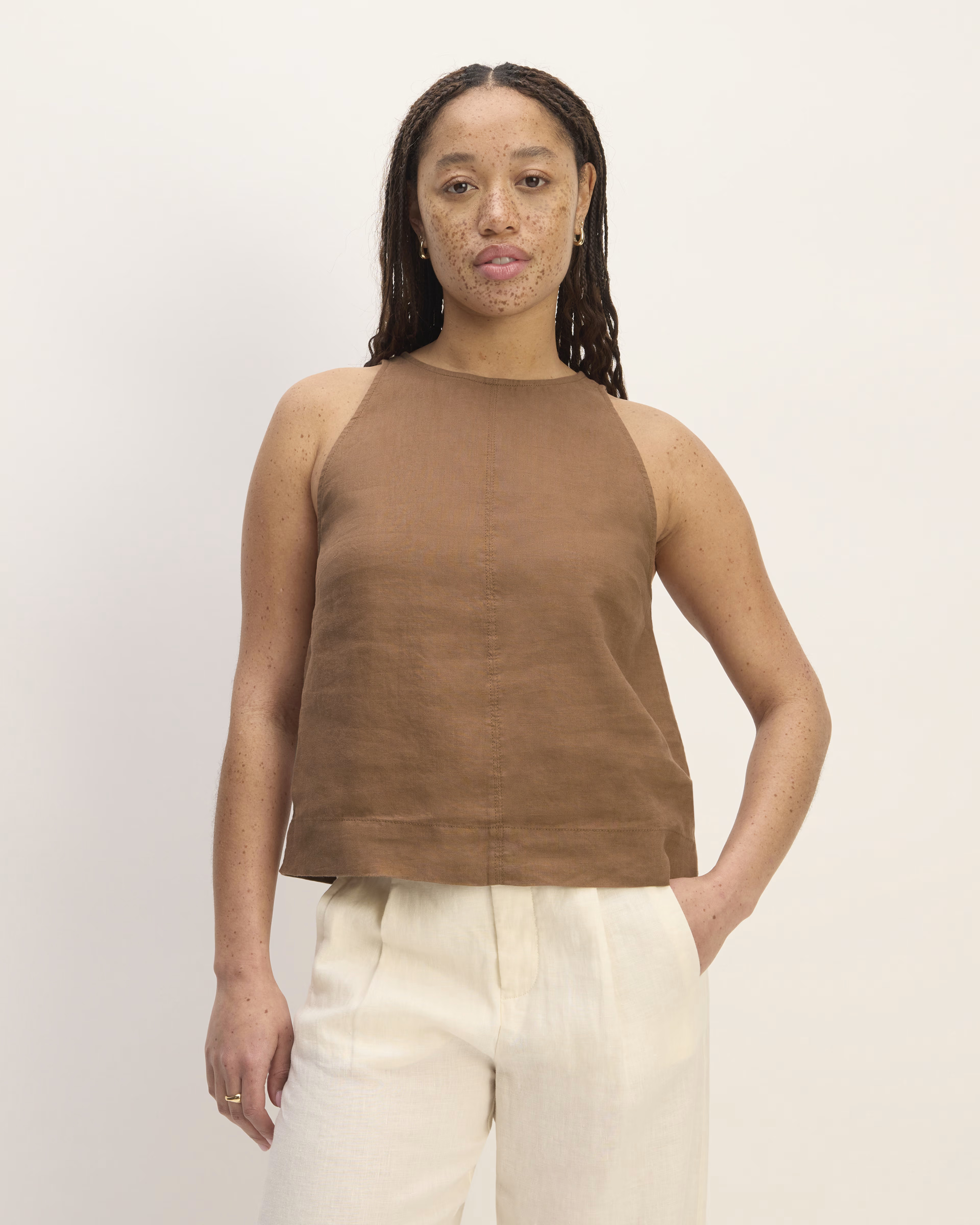 The Linen High-Neck Tank | Everlane