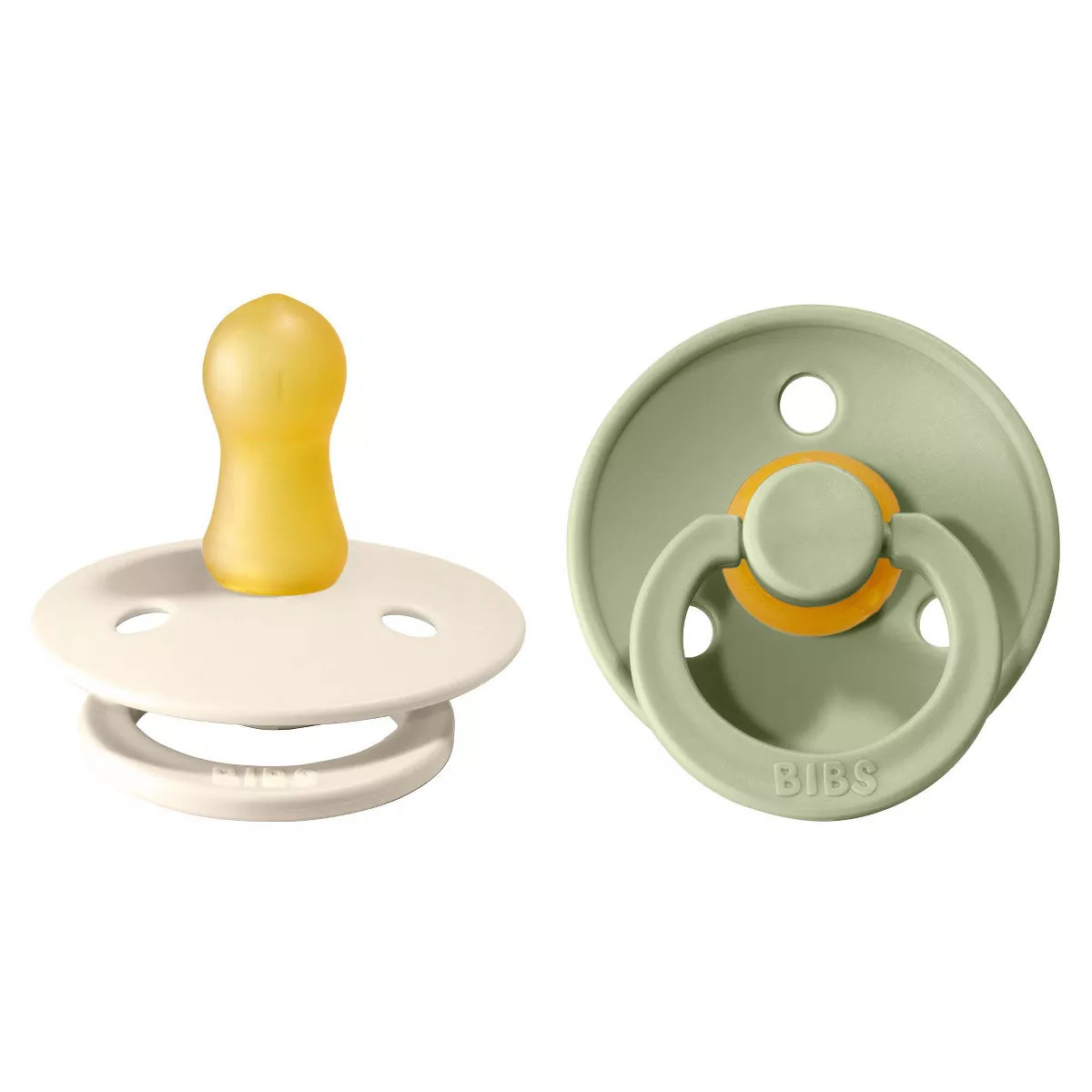 Bibs Colour Latex Pacifier - 0-6 Months - Size 1 - 2pk - Ivory/Sage | Target