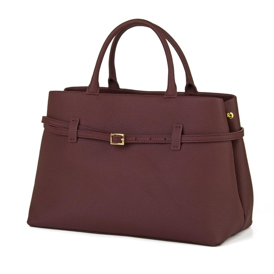 Full-Grain Cow Leather Top Handle Satchel, Tote Bag for Women Work and Shoulder Crossbody Bag wit... | Amazon (US)