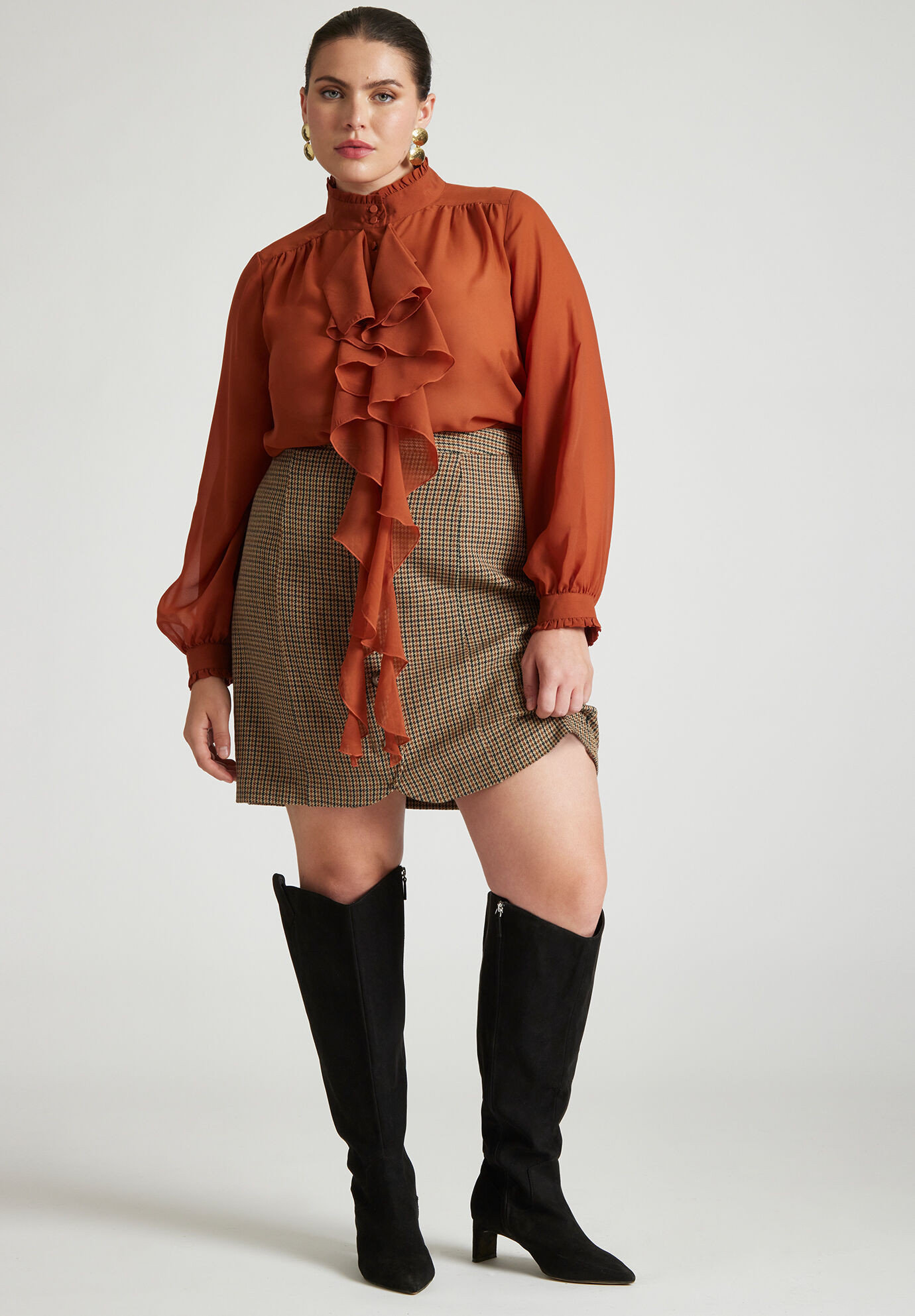 Button Up Mini Skirt | Eloquii