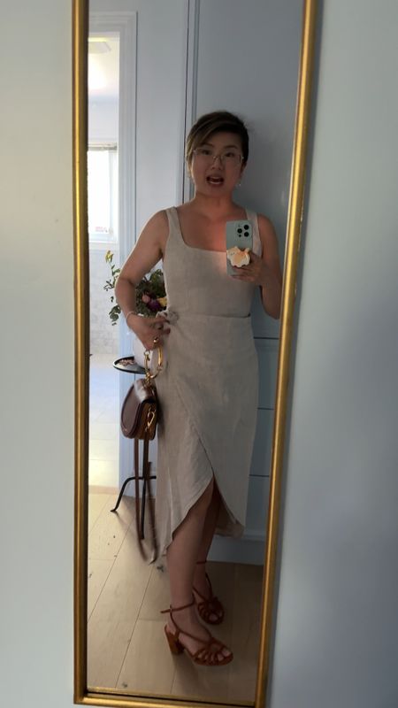 I’ve been figuring out my style and have taken a lot of your tips to heart! I focus on material & silhouette now and this dress is a winner for me!

It’s a linen dress from Aritzia, shorter in the front and longer in the back. It’s a beautiful silhouette and I love the flattering neckline. 

This would be perfect for a brunch, date night or even for a day time wedding at a church! But you can dress it down for work too  

#LTKWorkwear #LTKWedding #LTKVideo
