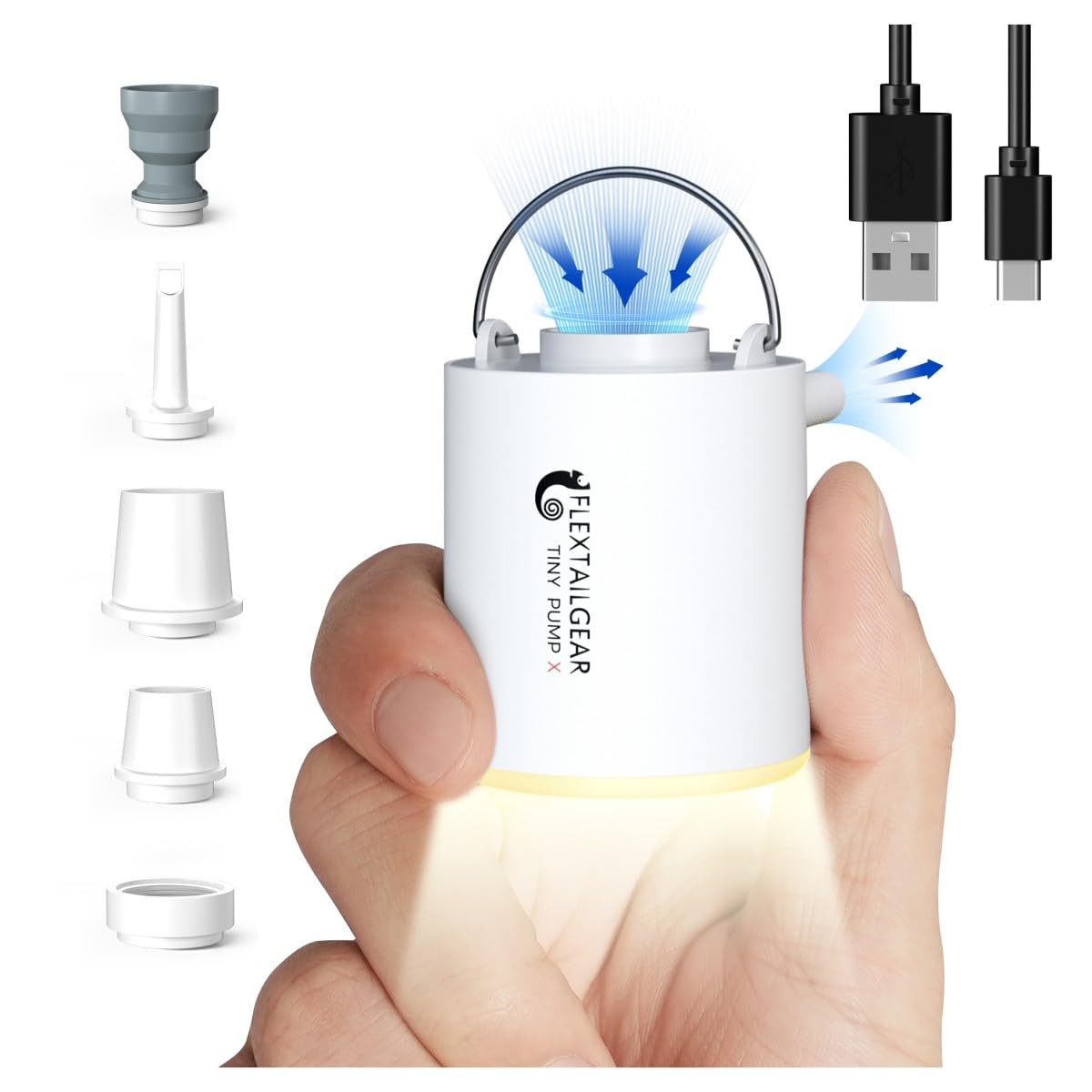 FLEXTAILGEAR Tiny Pump X Portable Air Pump+ Camping Light Ultra-Mini Air Pump with 1300mAh Batter... | Amazon (US)
