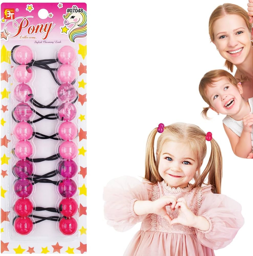 10 Pcs 20mm Ball Hair Ties Ponytail Holders Twinbead Bubble Balls Hair Accessories for Girls Kids... | Amazon (US)
