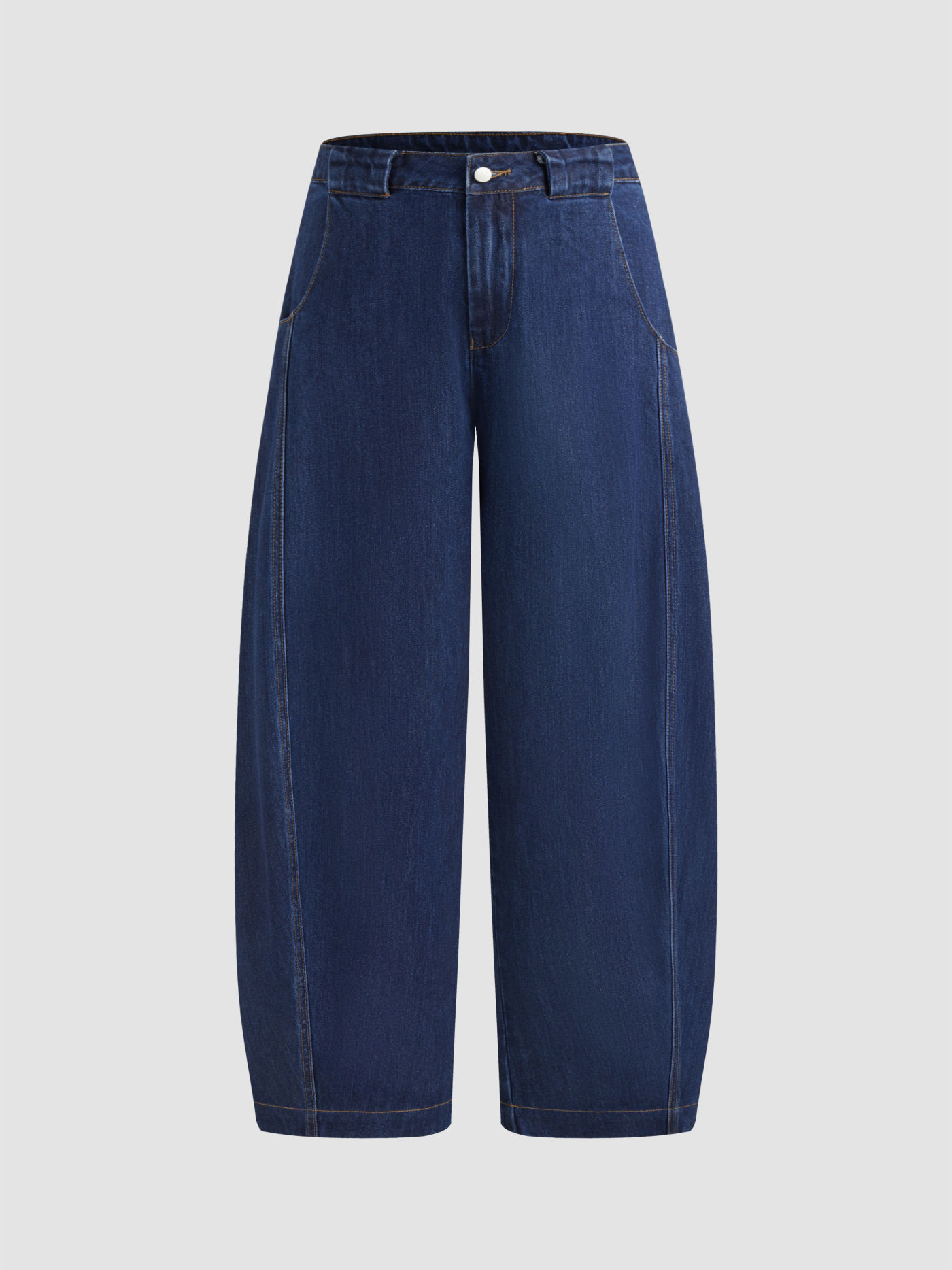 City Chic Denim Cider Denim Mid Rise Solid Barrel-leg Jeans For School | Cider