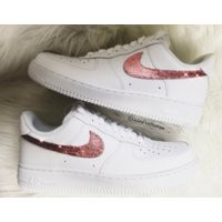 Custom Pink Glitter Nike Air Force 1 Women's White Sneakers | Etsy (US)