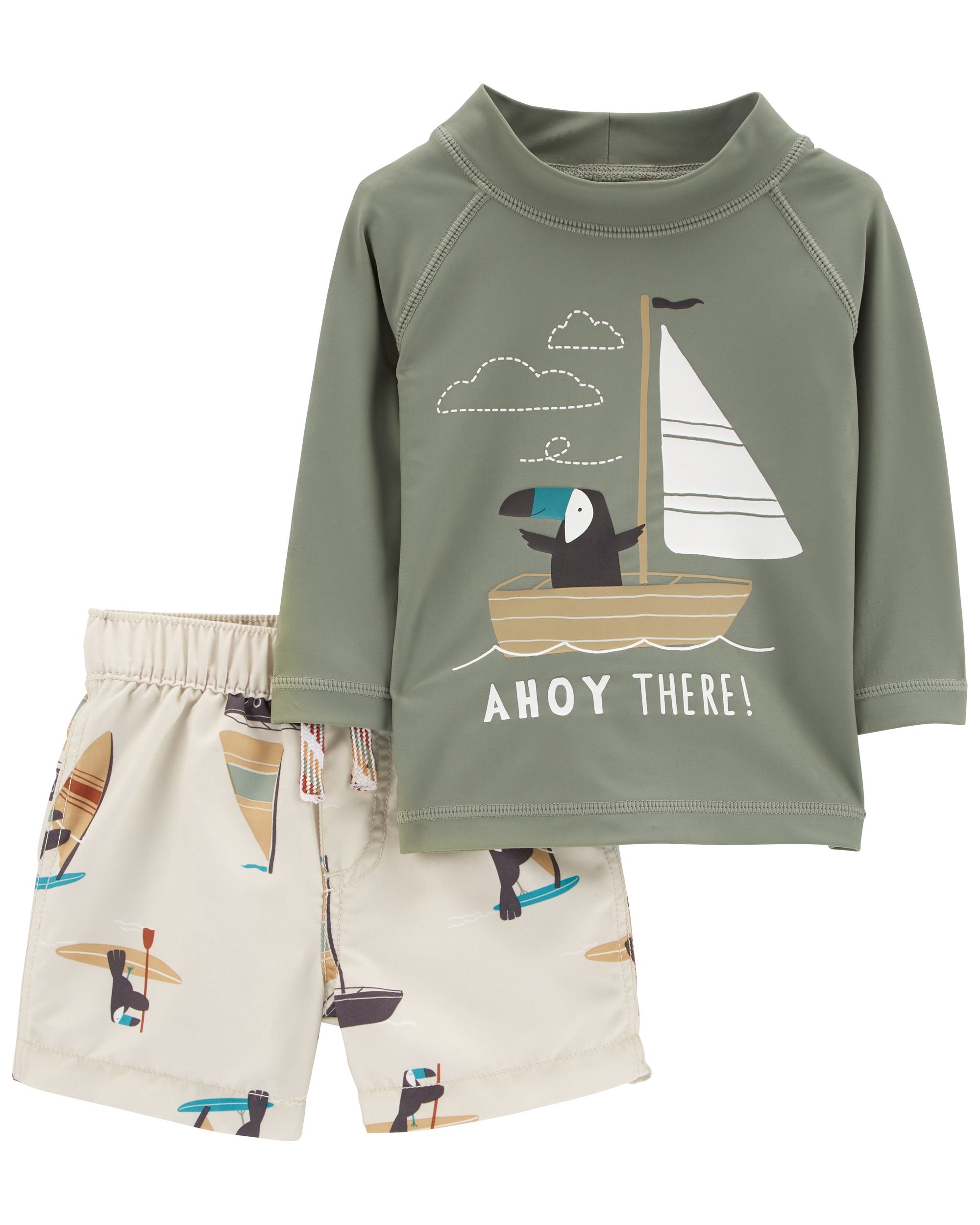 Carter's 2-Piece Sailboat Puffin Rashguard Set | Carter's