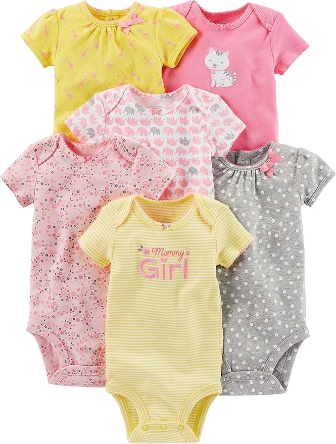 Simple Joys by Carter's baby-girls 6-pack Short-sleeve Bodysuit | Amazon (US)