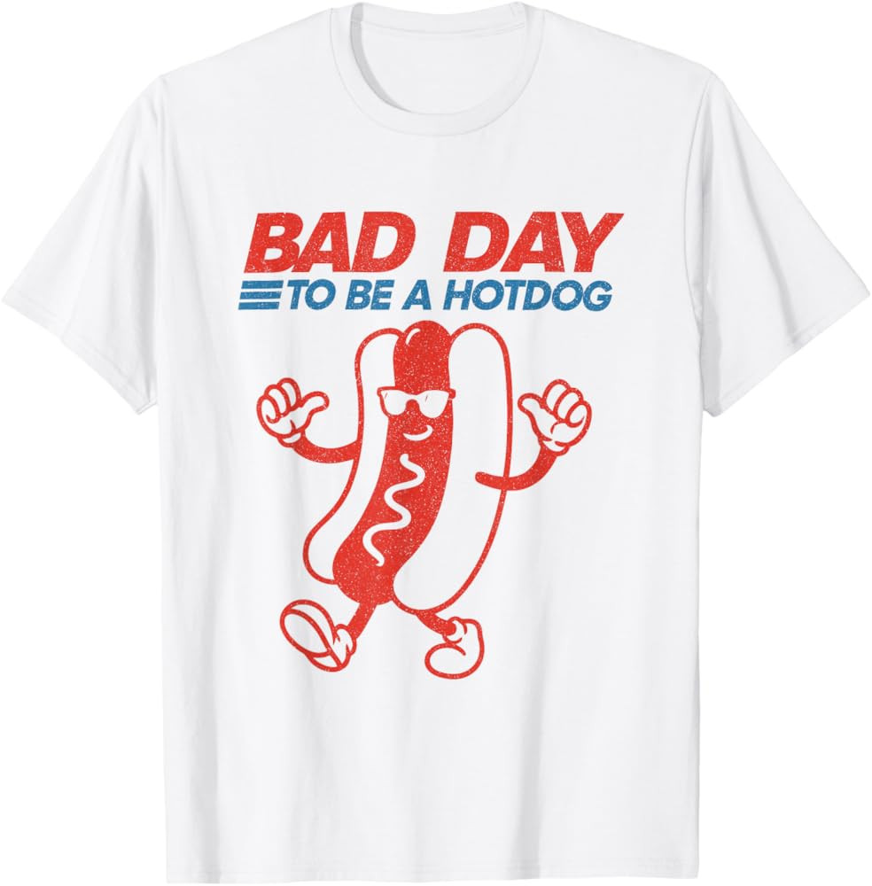 Funny Bad Day to Be a Hotdog 4th of July Independence Day T-Shirt | Amazon (US)