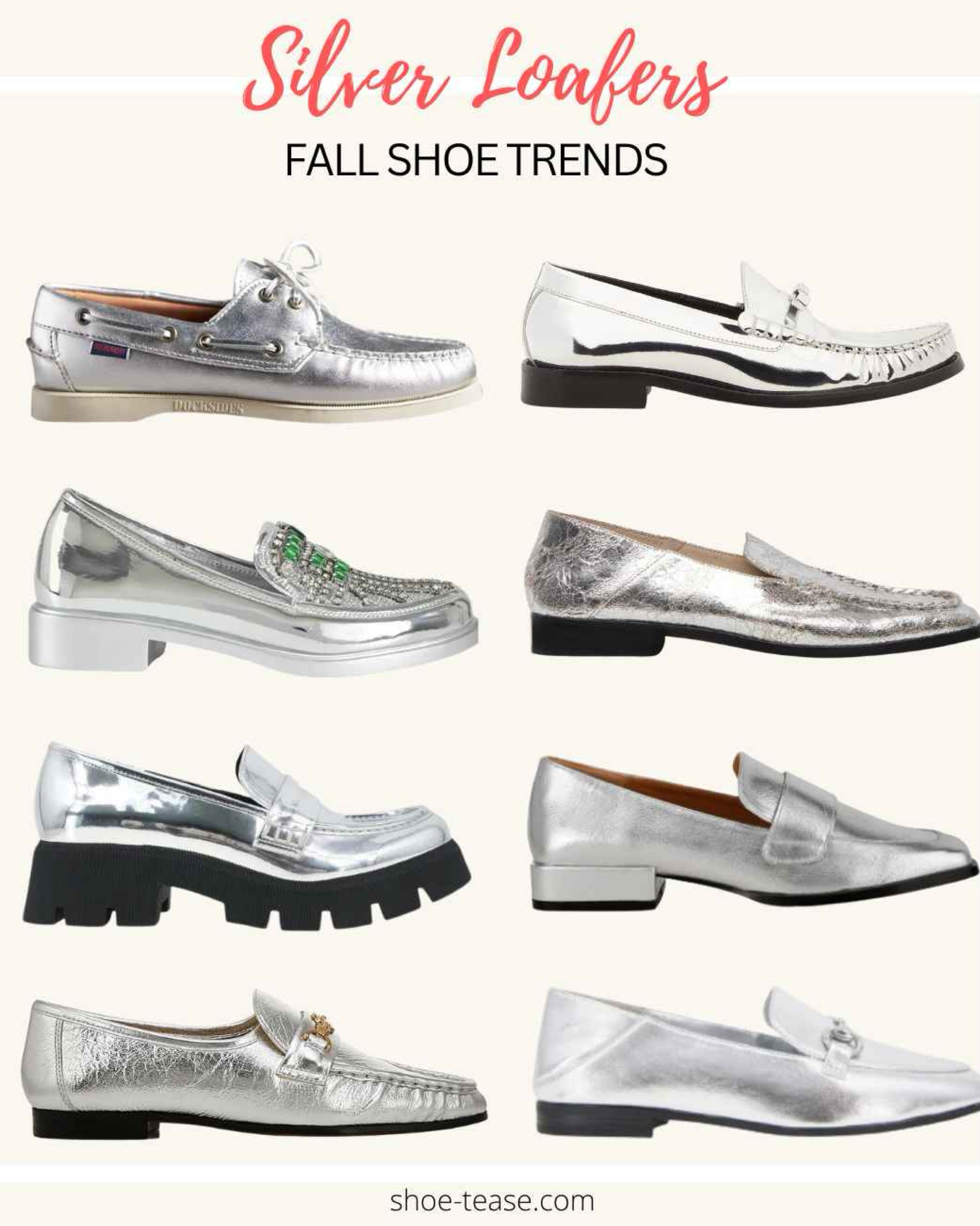 Fall 2024 shoe trends - silver loafers 

#LTKShoeCrush