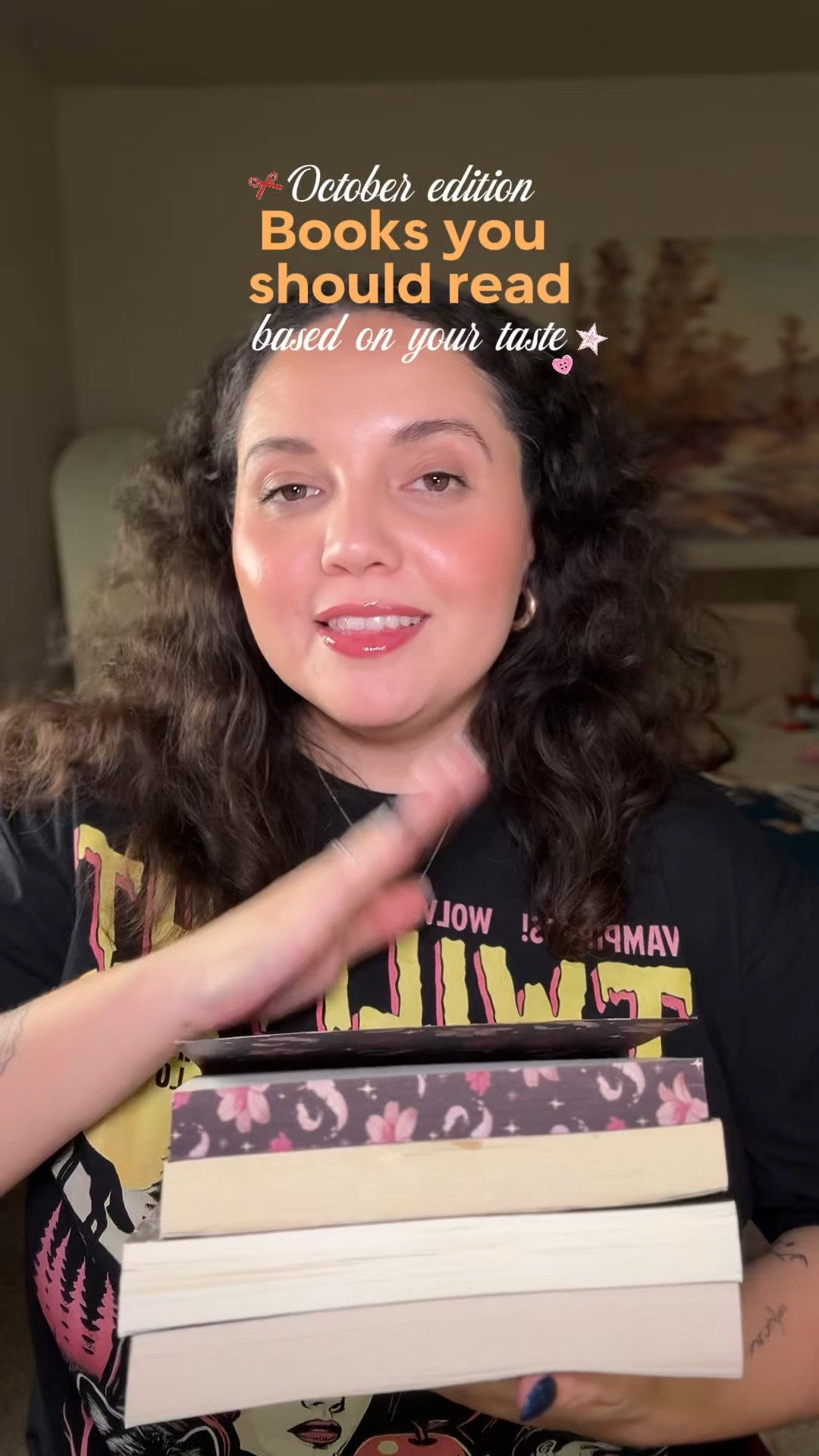 October books and Twilight bookish shirt


#bookvibes #bookishoutfits #bookstoread