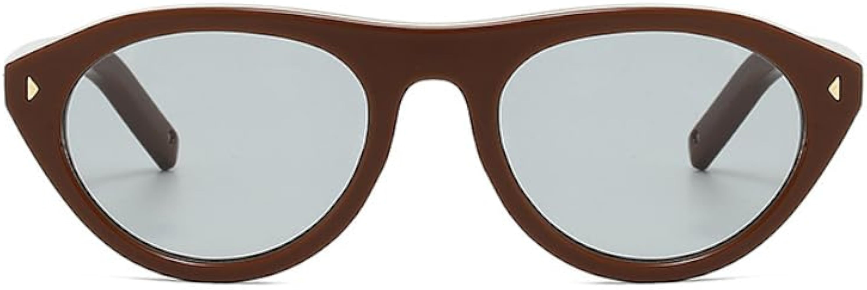 bullabulling Retro Small Oval Sunglasses for Women Men Trendy Narrow Round Cateye Shades Flat Top... | Amazon (US)