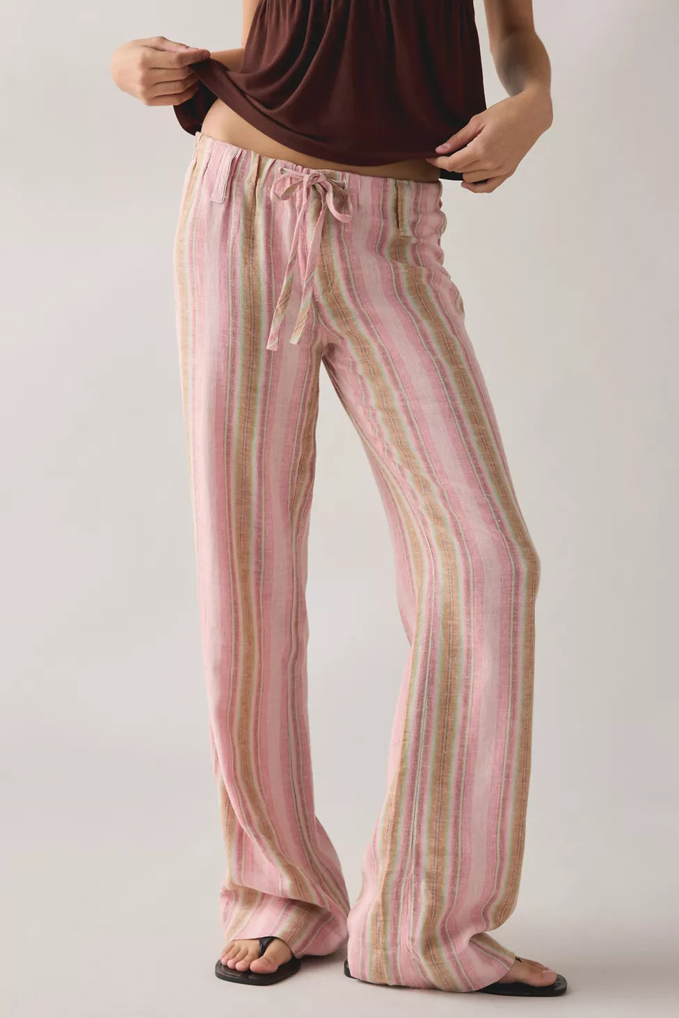UO Newport Linen Straight Leg Pants | Urban Outfitters (US and RoW)