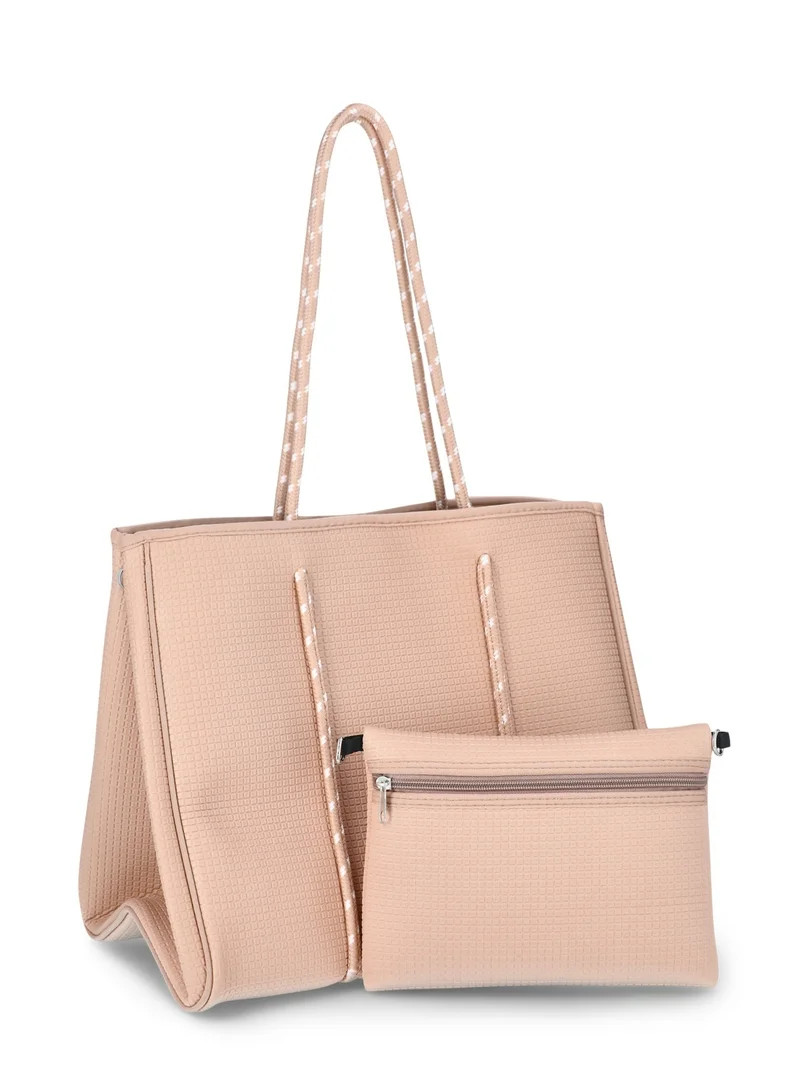 No Boundaries Neoprene Beach Tote, Mocha Clay | Walmart (US)
