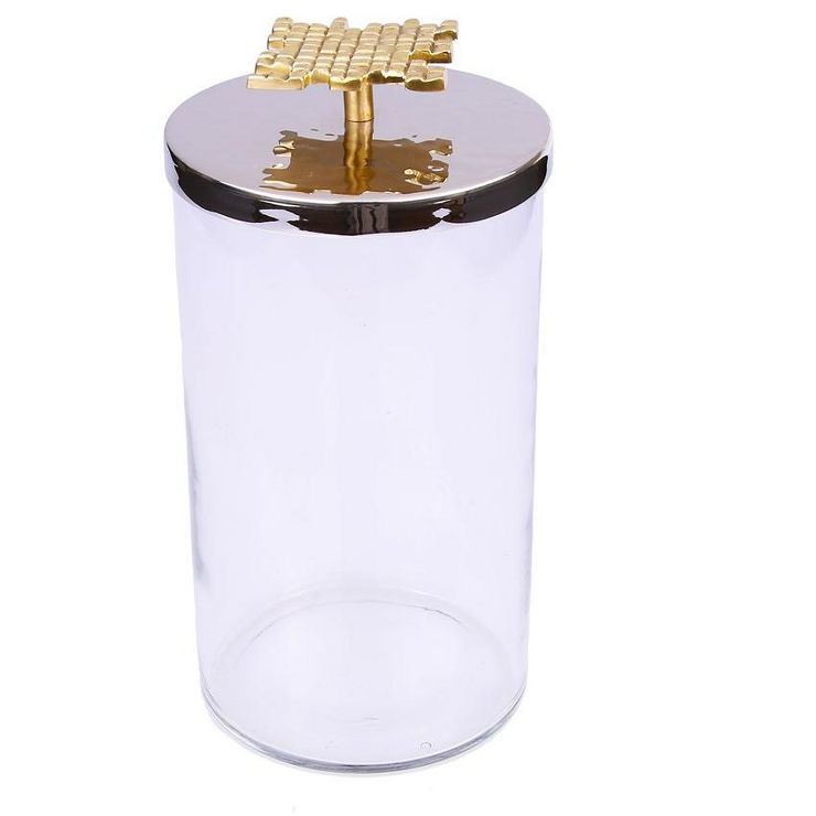 Classic Touch Glass Canister With Mosaic Design - 4"D X 8"H | Target