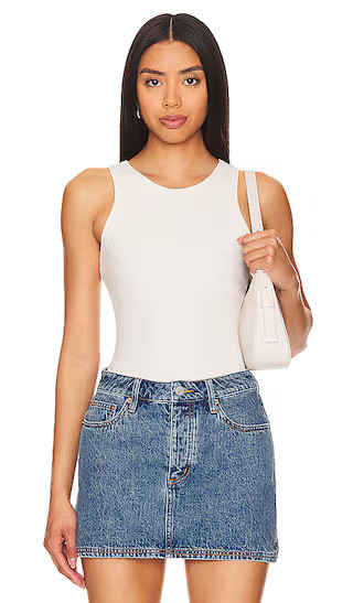 Ribbed Racerback Bodysuit in Parchment | Revolve Clothing (Global)