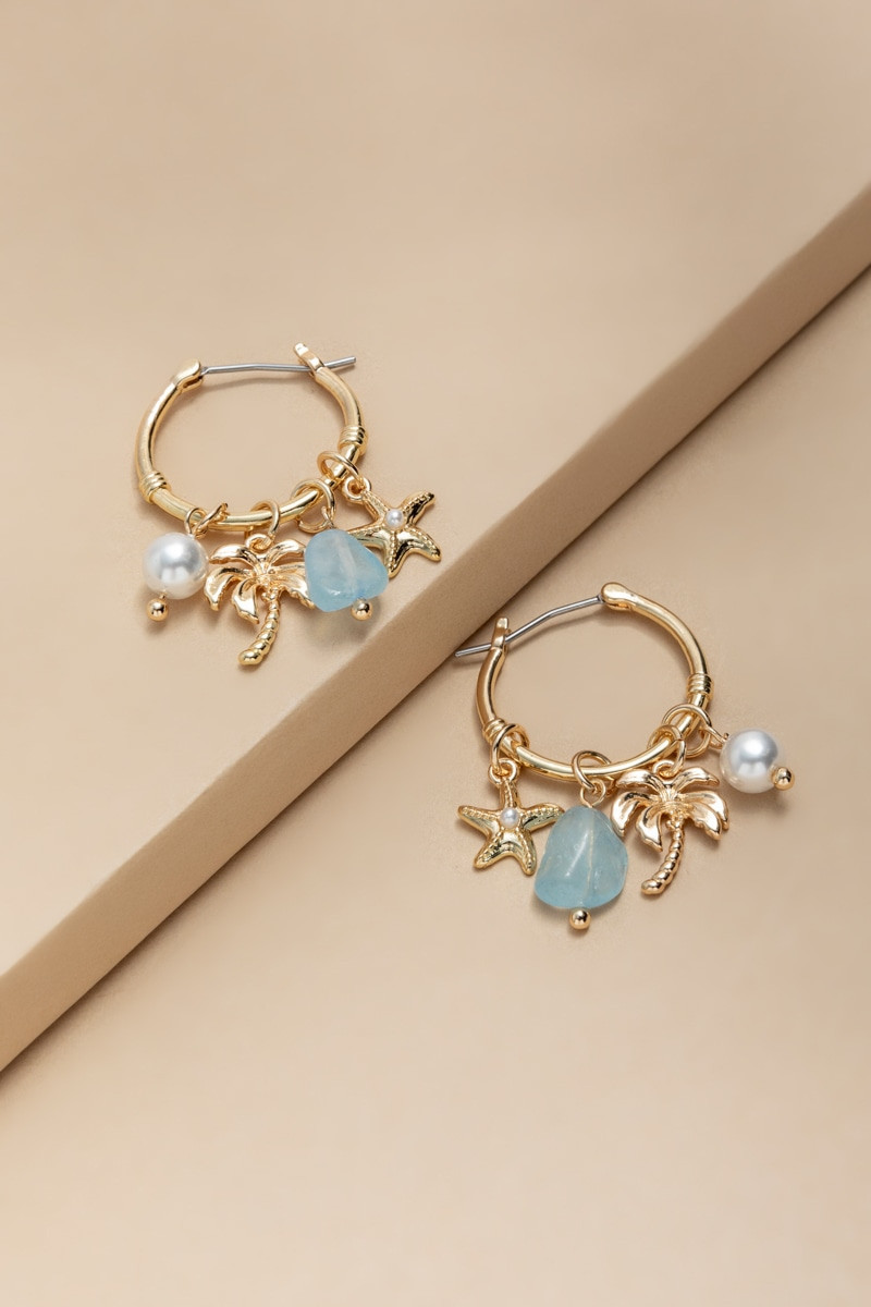 Clare Charm Hoop Earrings | Francesca's