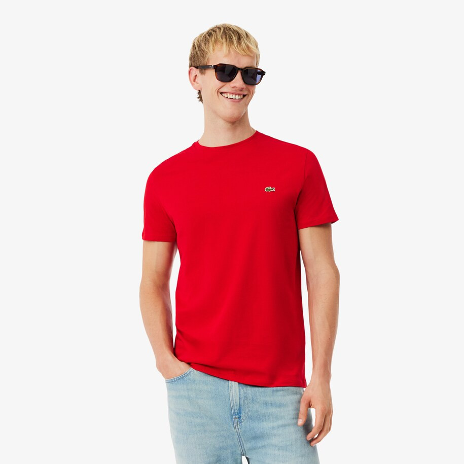 Monochrome Cotton Pima Jersey Crew Neck T-shirt | Lacoste (US)