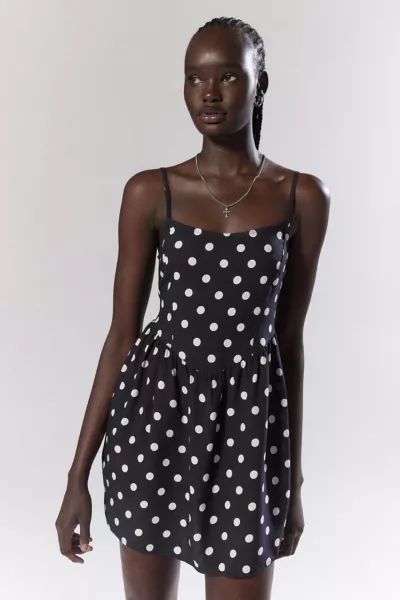 Motel Ramana Polka Dot Mini Dress | Urban Outfitters (US and RoW)