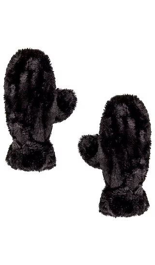 Apparis Coco Faux Fur Mittens in Black. | Revolve Clothing (Global)