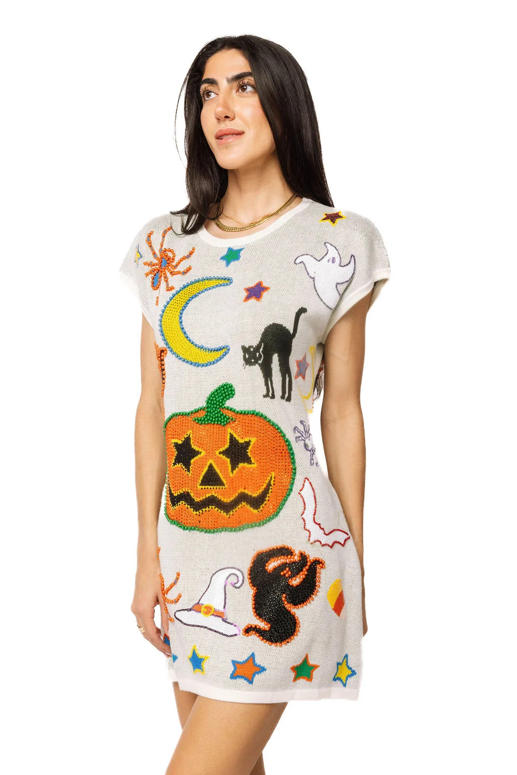Ivory Hallowen Icon Knit Dress | Queen of Sparkles