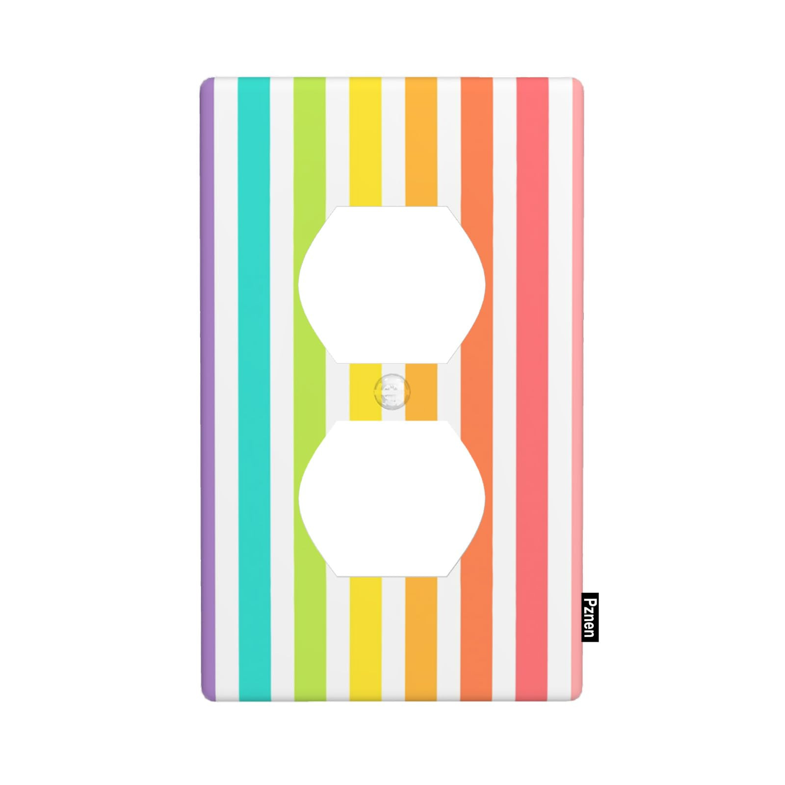 Boho Rainbow Stripes Outlet Covers Duplex Receptacle Wall Plate Standard 1 Gang Plug Cover 4.5 x ... | Amazon (US)