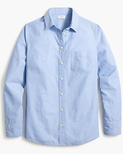 Signature-fit button-up shirt in end-on-end cotton | J.Crew Factory