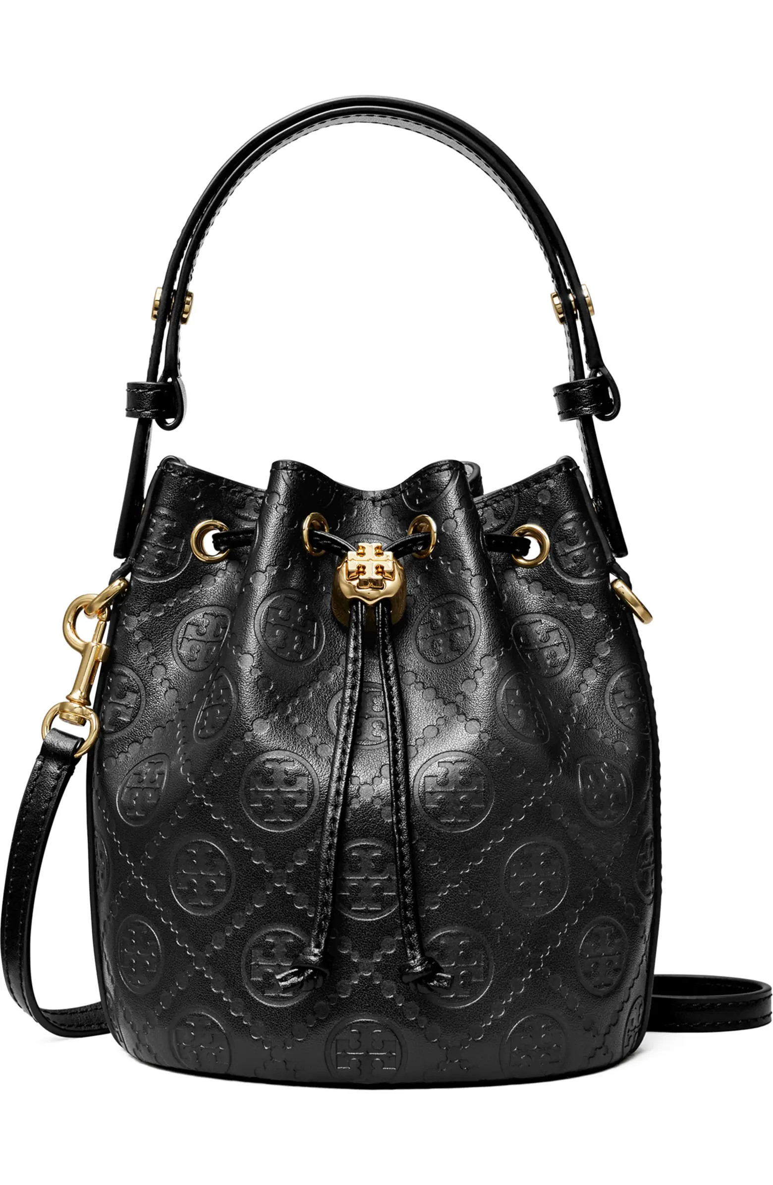 Mini T Monogram Debossed Bucket Bag | Nordstrom
