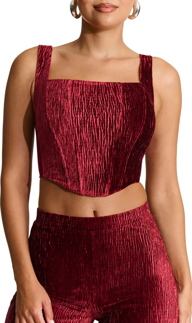 Boned Plush Velvet Crop Tank Top | Nordstrom Rack