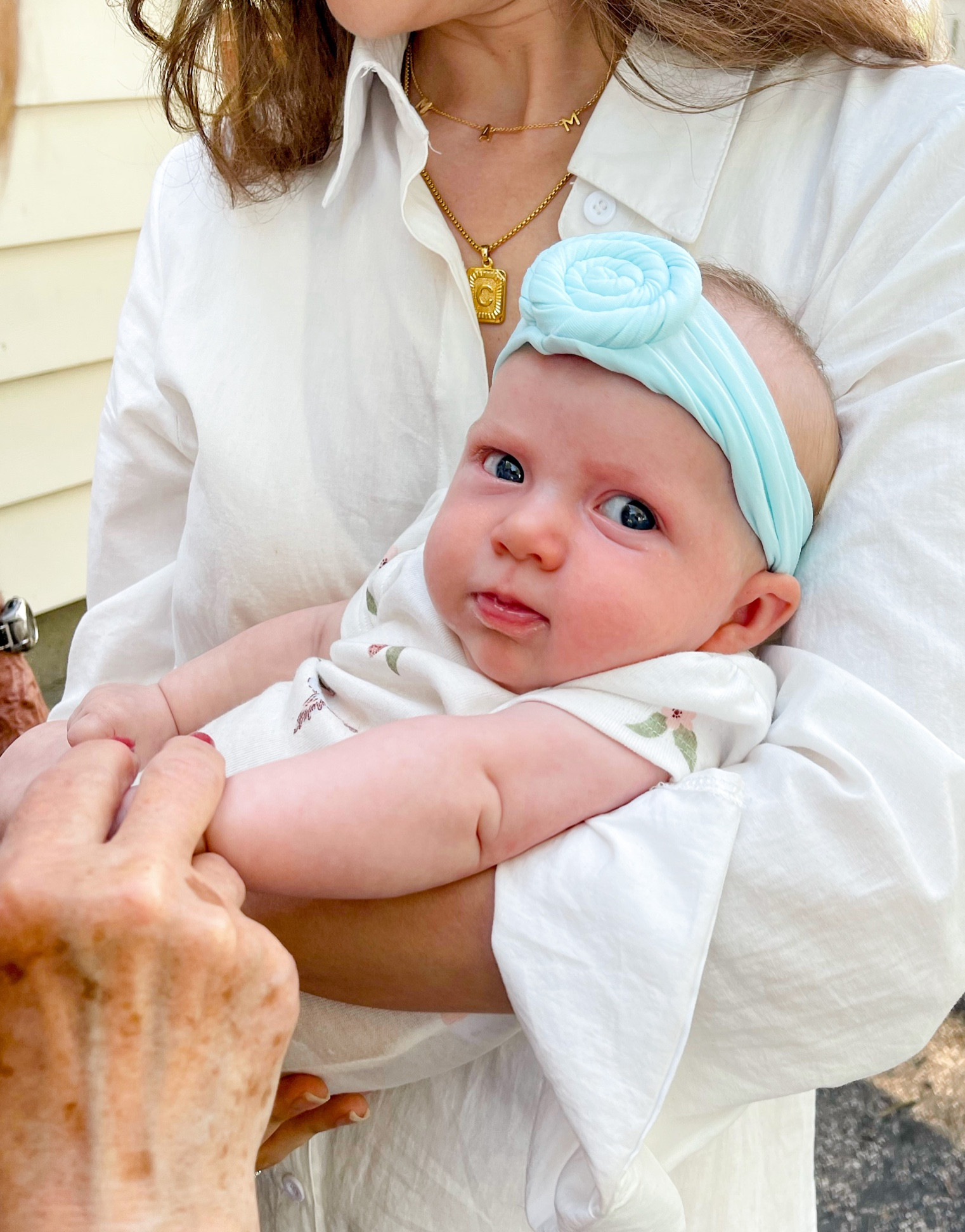 Still obsessed with layering dainty necklaces. This mama choker looks great alone or layered with longer necklaces. This initial necklace is high quality and super inexpensive. Both necklaces are from Amazon 
Baby onesie is super soft, comes in a pack of 5, and fits tts. 

#LTKunder50 #LTKFind #LTKstyletip
