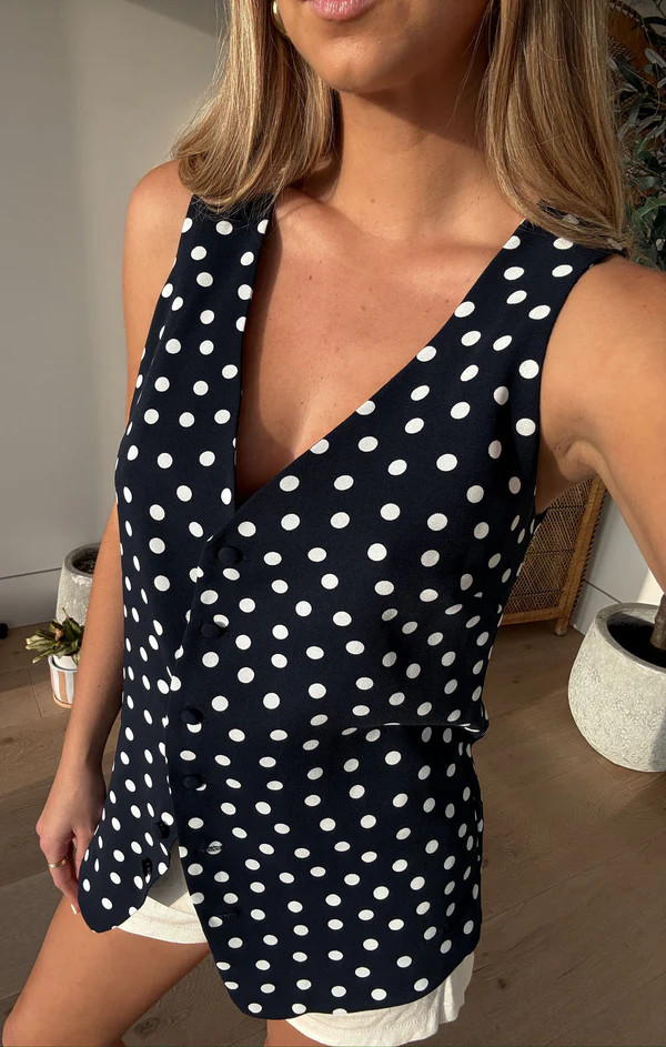 Bridgette Vest ~ Navy Polka Dot | Show Me Your Mumu