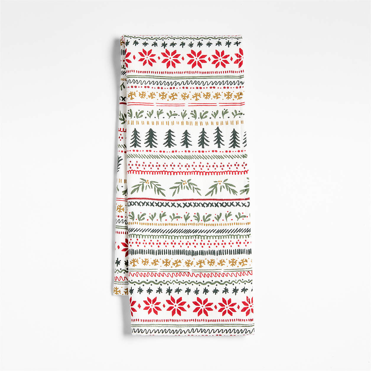 Nordic Fair Isle Organic Cotton Kitchen Towel | Crate & Barrel | Crate & Barrel