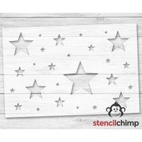 Stars in The Sky Stencil, Little Star Cute Stencil For Nursery Decoration, Vinyl, Reusable Plastic, Rhyme Wood | Etsy (US)