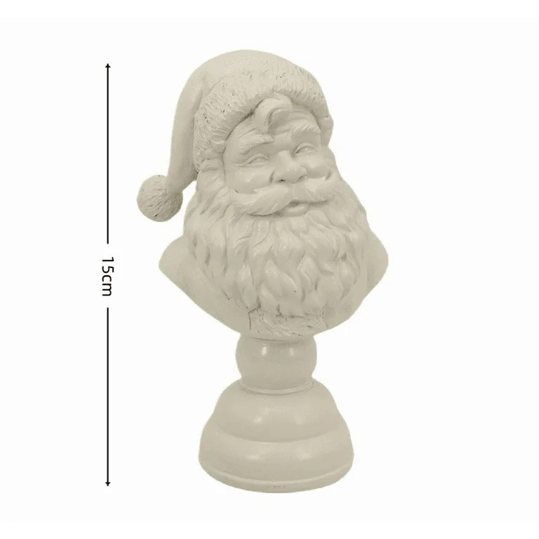 NuoCaiYun White Santa Bust Christmas Decoration, Classic Santa Claus Figurine, 5.9 Inch Resin Tab... | Walmart (US)