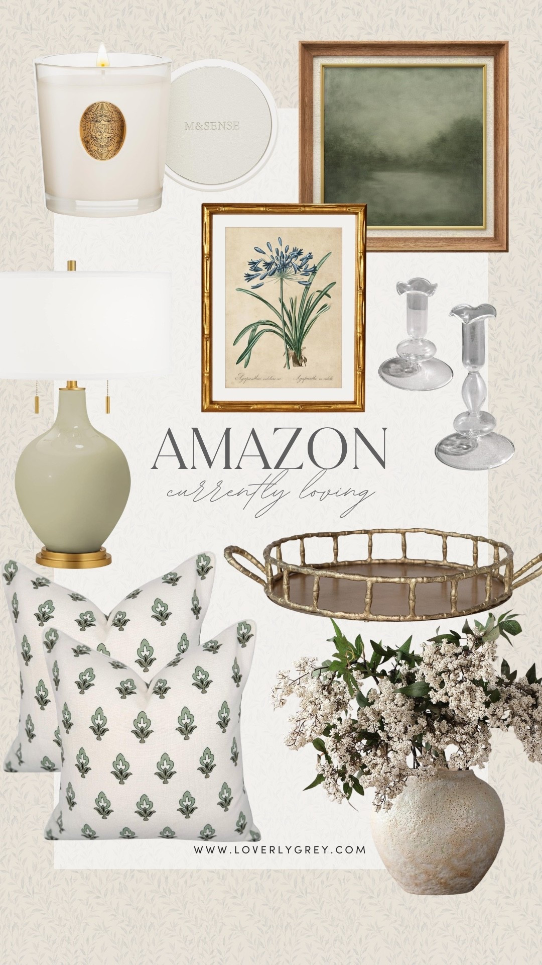 Must-have Amazon home decor to refresh your space for spring! A tray for your coffee table, updated wall decor, and plush throw pillows! I am als love this glass candlestick holders!

#LTKSeasonal #LTKHome