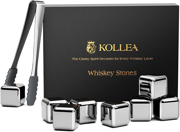 Kollea Whiskey Stones, 8 Packs Stainless Steel Whiskey Chilling Rocks, Reusable Ice Cube for Drin... | Amazon (US)