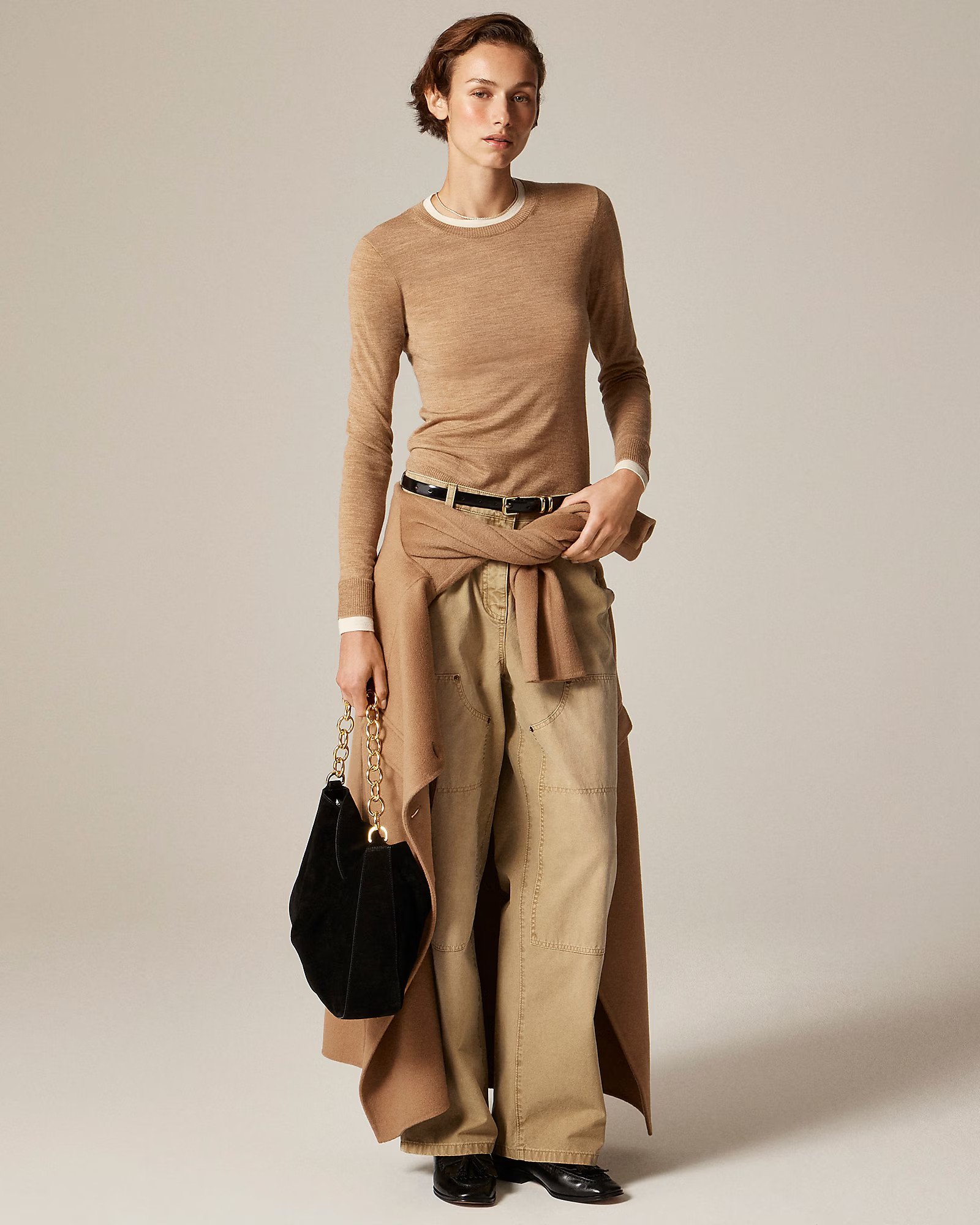 Carolyn layered crewneck sweater in merino wool | J. Crew US