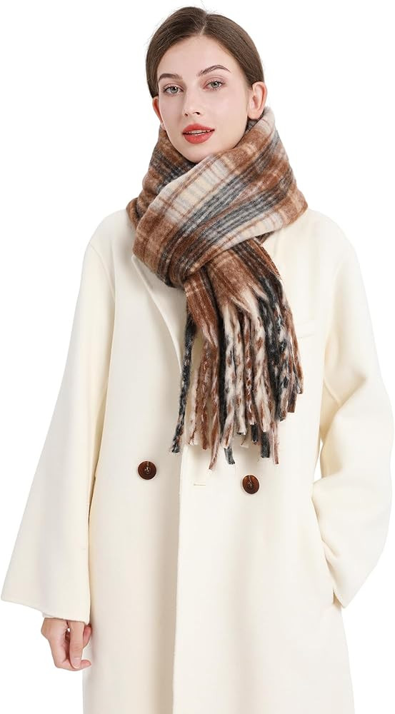 Bestshe Large Chunky Scraf for Women Winter Warm Oversized Blanket Scarf Fashion Long Thick Scarf | Amazon (US)