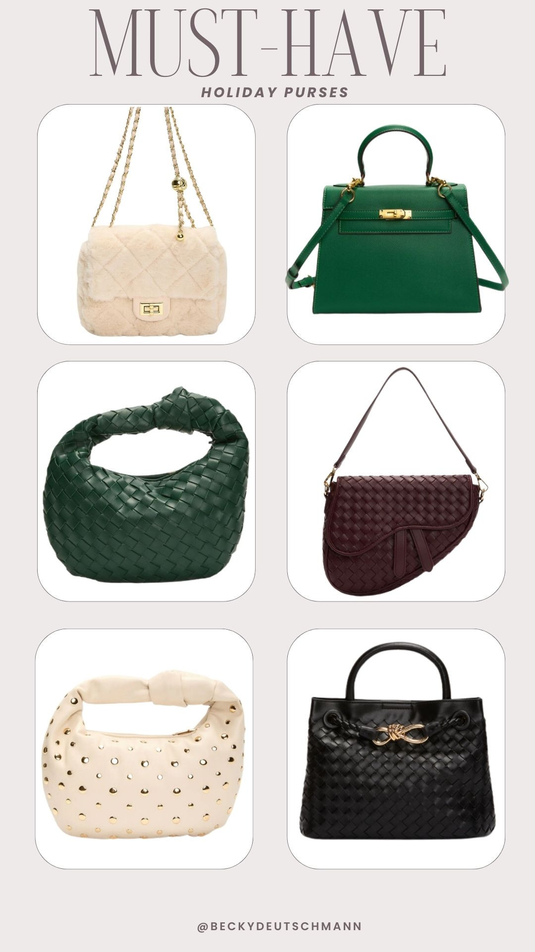 🎄Holiday season is here, and so are the must-have purses to elevate every festive look! From glamorous clutches to chic crossbodies, these bags are the perfect finishing touch for any holiday occasion 🎁. Tap to shop and add a little sparkle to your outfit this season! ✨ 

 #LTKcanada #LTKwinter