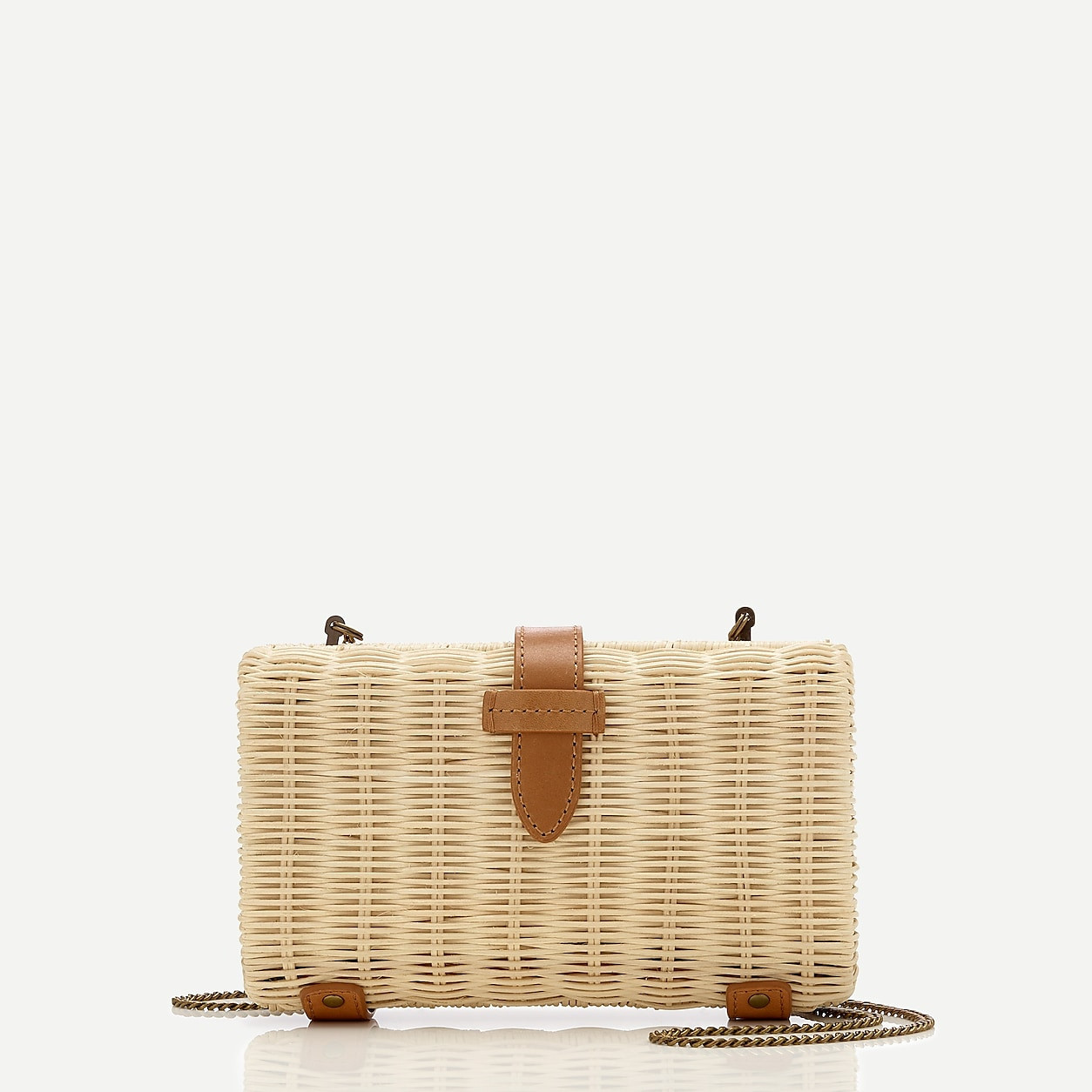 Rattan clutch with chain strap | J. Crew US